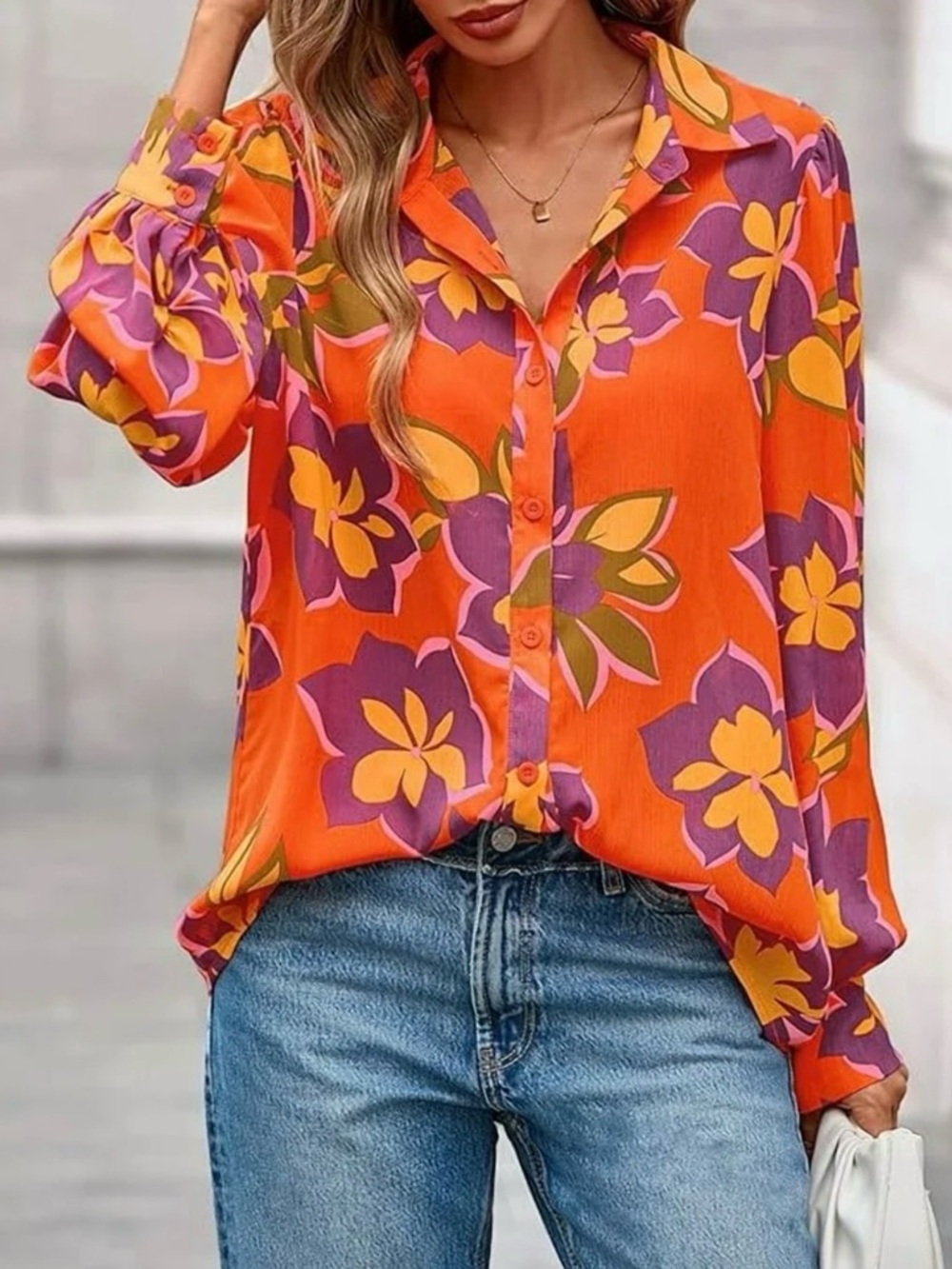 BTFBM FLORAL BUTTON DOWN SHIRT